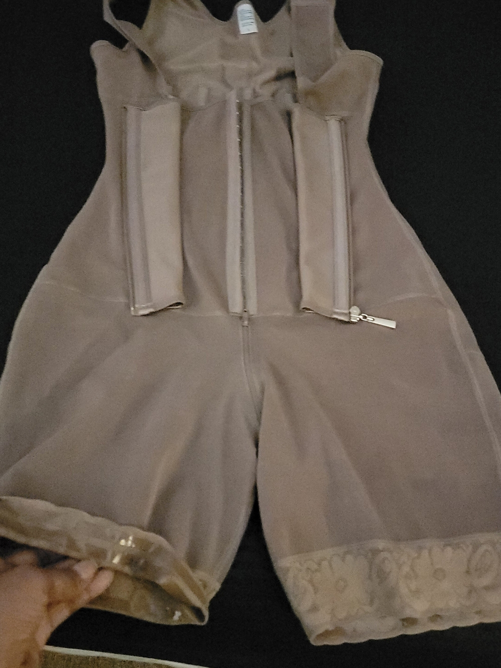 High-Waist Shapewear Bodysuit Shorts in Taupe